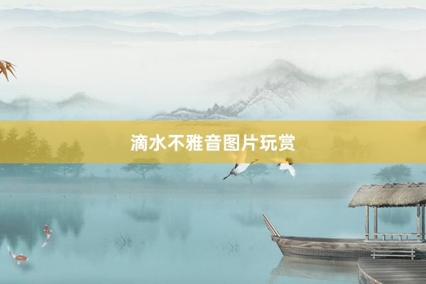 滴水不雅音图片玩赏
